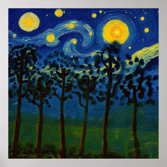 Wald Echos der Unendlichkeit - Eine Waldlandschaft Poster (Vorne)