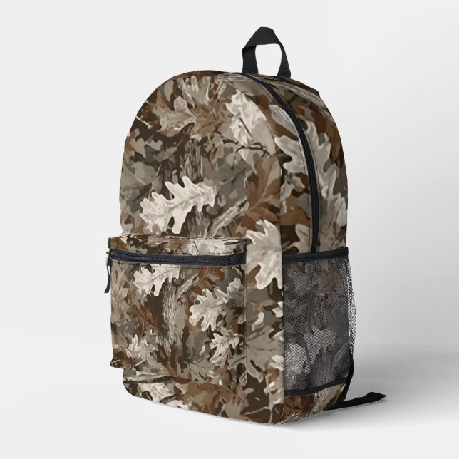Wald-Eichen-Tarnmuster-Tragetasche Bedruckter Rucksack (Rückseitige Ecke Rechts)