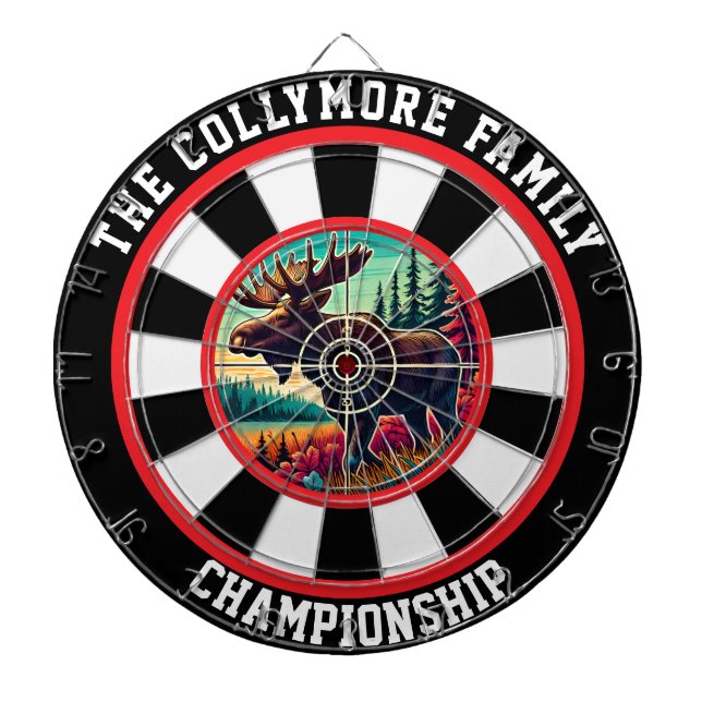 Wald Elch in Crosshairs Design Dartscheibe (vorne)