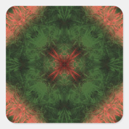 Wald-Energie-Kaleidoskop-Fraktal-Kunst Quadratischer Aufkleber