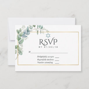 Wald Eukalyptus Forest Greenery Bat Mitzvah RSVP Karte