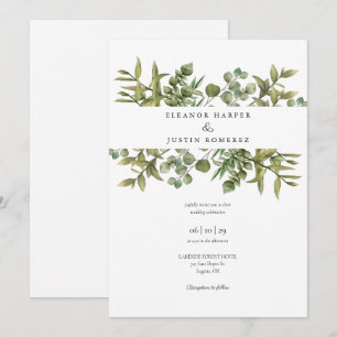 Wald-Eukalyptus-Grün-Hochzeit Einladung