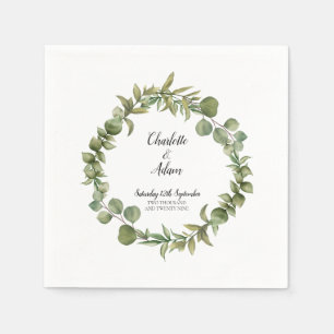 Wald-Eukalyptus-Grün-Hochzeit Serviette