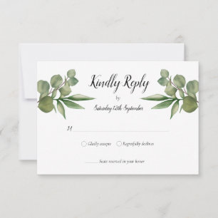 Wald-Eukalyptus-Grün-Hochzeits-RSVP RSVP Karte