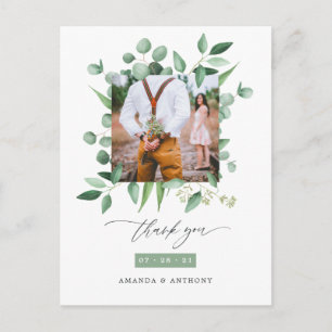 Wald Eukalyptus Wedding Vielen Dank Postkarte