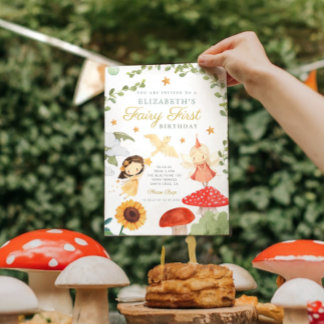 Wald Fairy First Birthday Mushroom Woodland Einladung