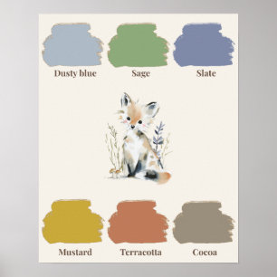 Wald-Farben-Kinderzimmerposter Poster