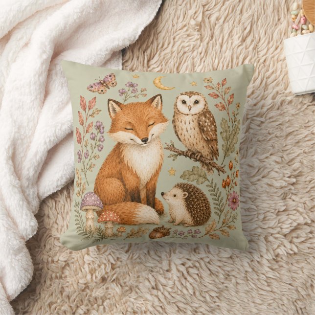  Wald Freunde Fuchs, Eule und Igel  Kissen (Decke)