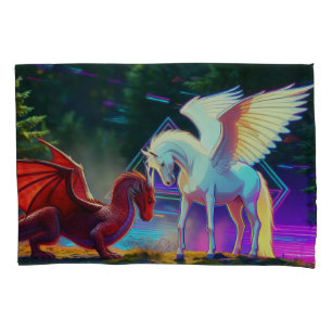Wald Freunde - Junger Drache und Junger Pegasus Kissenbezug