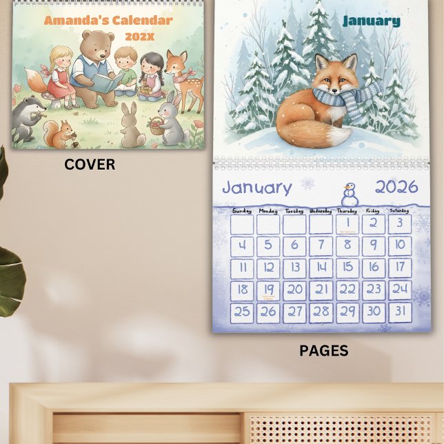 Wald Freunde Personalisierter Kinderkalender 2026 Kalender (Von Creator hochgeladen)