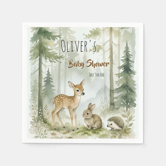 Wald Freunde  Serviette (Vorderseite)