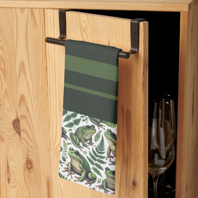 Wald Frösche Tasse Geschirrtuch (Drittel gefaltet)