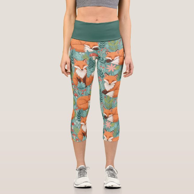 Wald Fuchs Capri Leggings (Vorderseite)