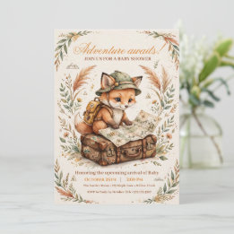 Wald-Fuchs-Explorer-Baby-Shower-Einladung, Wasser Einladung