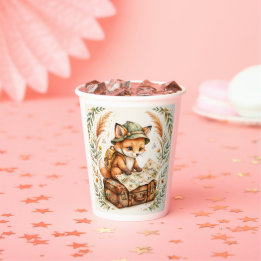 Wald-Fuchs-Explorer-Baby-Shower-Einladung, Wasser Pappbecher