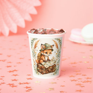 Wald-Fuchs-Explorer-Baby-Shower-Einladung, Wasser Pappbecher