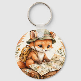 Wald-Fuchs-Explorer-Baby-Shower-Einladung, Wasser Schlüsselanhänger