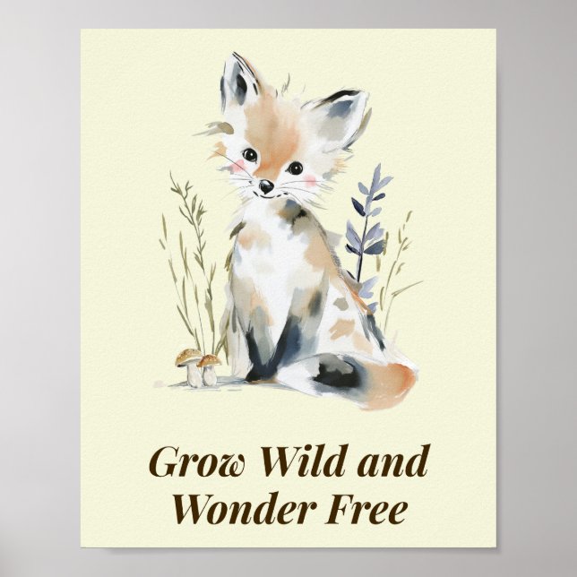 Wald-Fuchs-Kinderzimmer Inspirierende Wandkunst Poster (Vorne)