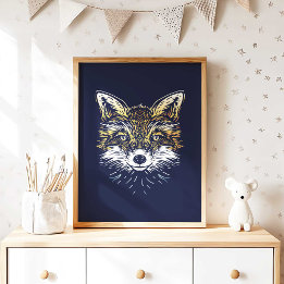 Wald Fuchs Kinderzimmer Wandkunst Poster Druck