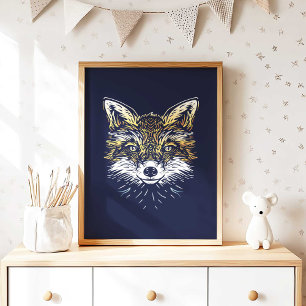 Wald Fuchs Kinderzimmer Wandkunst Poster Druck