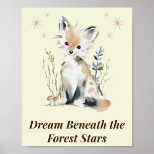 Wald-Fuchs-Kinderzimmer-Zitat-Wandkunst Poster