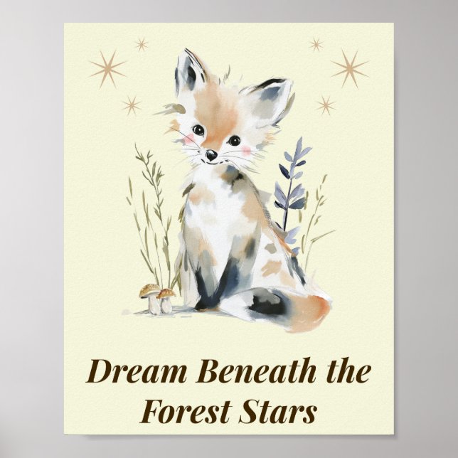 Wald-Fuchs-Kinderzimmer-Zitat-Wandkunst Poster (Vorne)