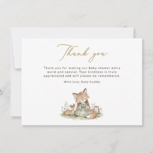 Wald-Fuchs-Mädchen-Baby-Party-Dankeskarten Dankeskarte