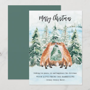 Wald Fuchs Schneeiger Wald Süßes Weihnachten