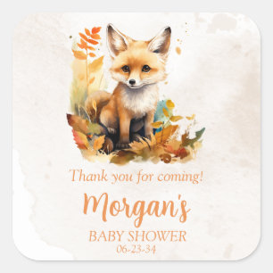 Wald-Fuchs Süße Baby Shower Geschenke Quadratischer Aufkleber
