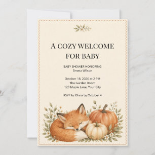 Wald-Fuchs-und-Kürbis-Herbst-Baby-Party Einladung