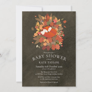 Wald-Fuchsjunges-Baby-Shower-Tafel Einladung
