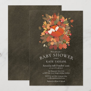 Wald-Fuchsjunges-Baby-Shower-Tafel Einladung