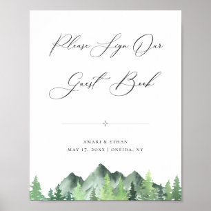 Wald-Gebirgsschild Poster