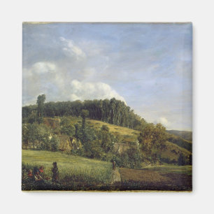 Wald Glade in der Nähe eines Dorfes, 1833 Magnet