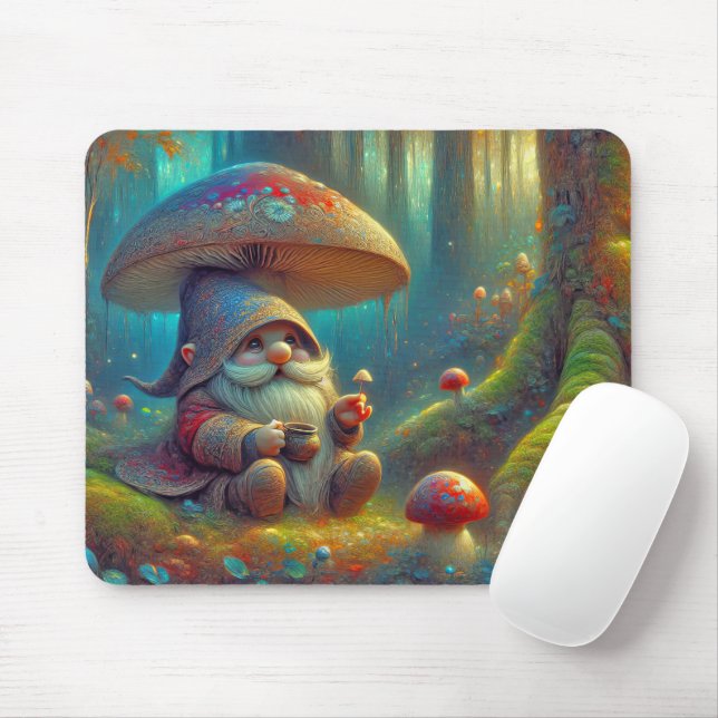 Wald Gnome unter einem Pilz Mousepad (Mit Mouse)