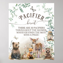 Wald-Grünpflanzen Baby-Duschspiel Poster