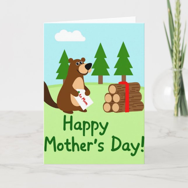 Wald-Happy-Muttertags-Karte Karte (Vorderseite)