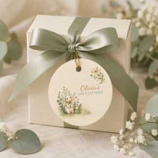 Wald-Häschen-Baby-Shower-Geschenkanhänger Geschenkanhänger