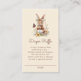 Wald-Häschen-Blumen-Babyparty-Windel-Raffle Begleitkarte