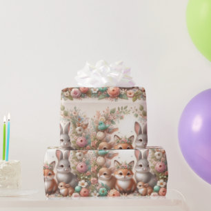 Wald-Hase-und-Fuchs-Tier-Verpackungspapier Geschenkpapier