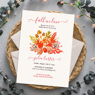 Wald Herbst Pilz Wildblumen Hochzeit Einladung