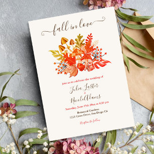 Wald Herbst Pilz Wildblumen Hochzeit Einladung