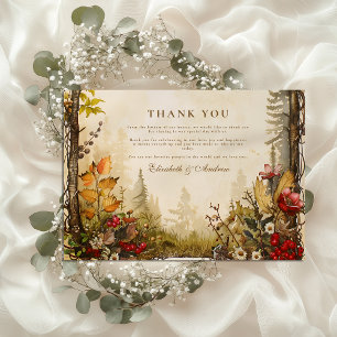 Wald-Herbst-Wald-Hochzeit Dankeskarte