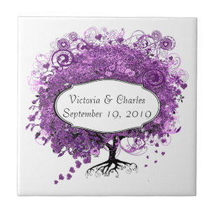 Wald-Herz-Blatt-Baum-Hochzeit Fliese