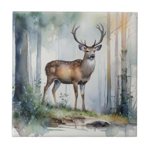 Wald Hirsche Keramik Tile Fliese