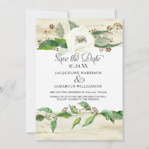 Wald Holz Wald Blatt BOHO Foto Hochzeitseinladung  Save The Date