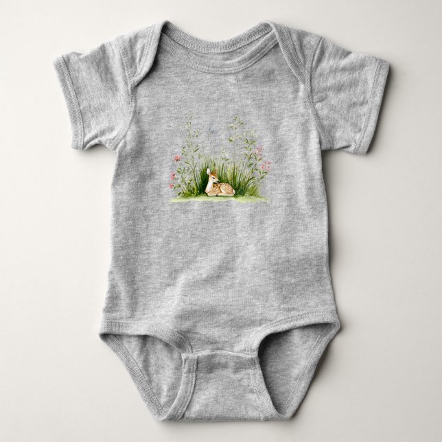 Wald Holzland Baby Reh  Strampler (Vorderseite)