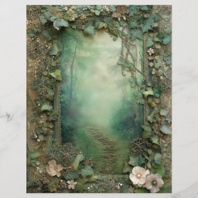 Wald-Holzland-Junk-Journal-Schrappbuch-Papier (Vorderseite)