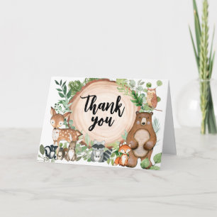 Wald Holzscheibe Baby Shower Dankeskarte