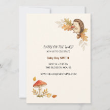 Wald-Igel-Herbst-Baby-Shower-Einladung